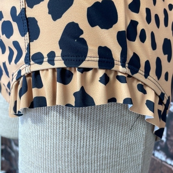 Marina West NWT Bikini Set Sweetheart High Rise Tan Cheetah Print Size Large - Picture 9 of 16